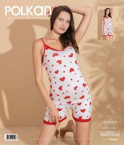 Polkan 24707 Beden (SM-LXL) Viskon Bayan Şortlu Takım 6'lı