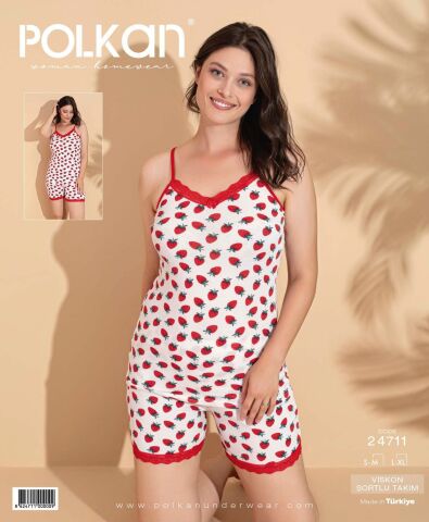 Polkan 24711 Beden (SM-LXL) Viskon Bayan Şortlu Takım 6'lı