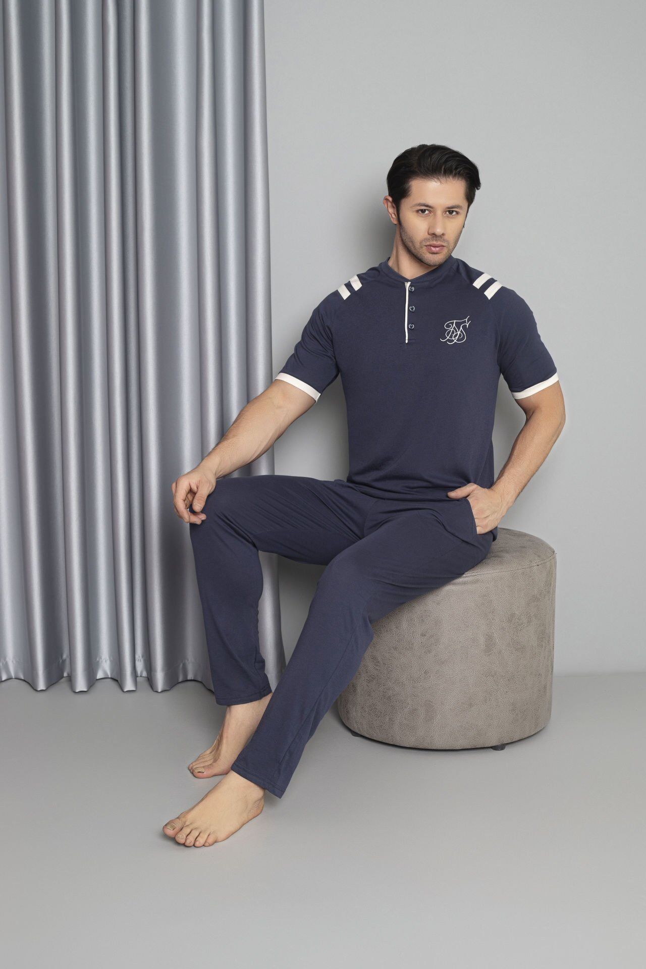 Tekten 5620 Erkek Kısa Kollu Pijama Takım 4'lü