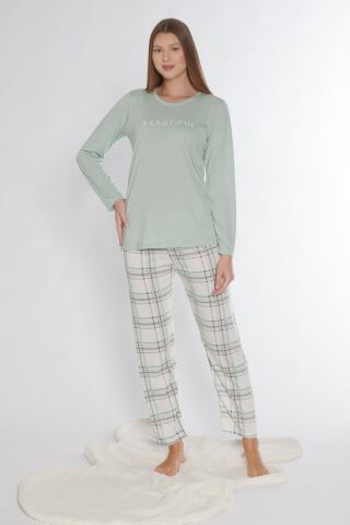 Alperi 790-80 (M-L-XL-XXL) Bayan Uzun Kollu Pijama Takım 4'lü