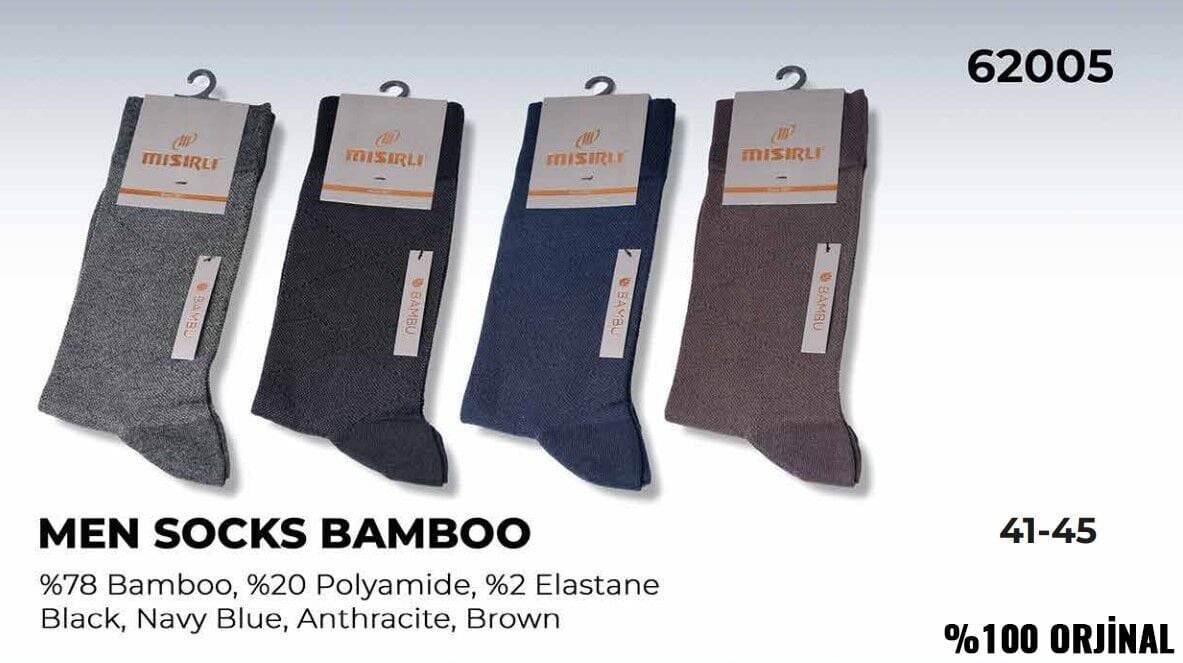 Mısırlı 62005 (41-45) Dikişsiz Organik Bambu Erkek Çorap 12'li