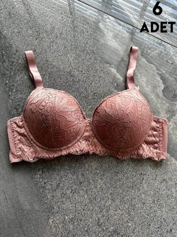Cansoy 676 Ten Dantelli C Cup Balenli Desteksiz Bayan Sütyen 6'lı