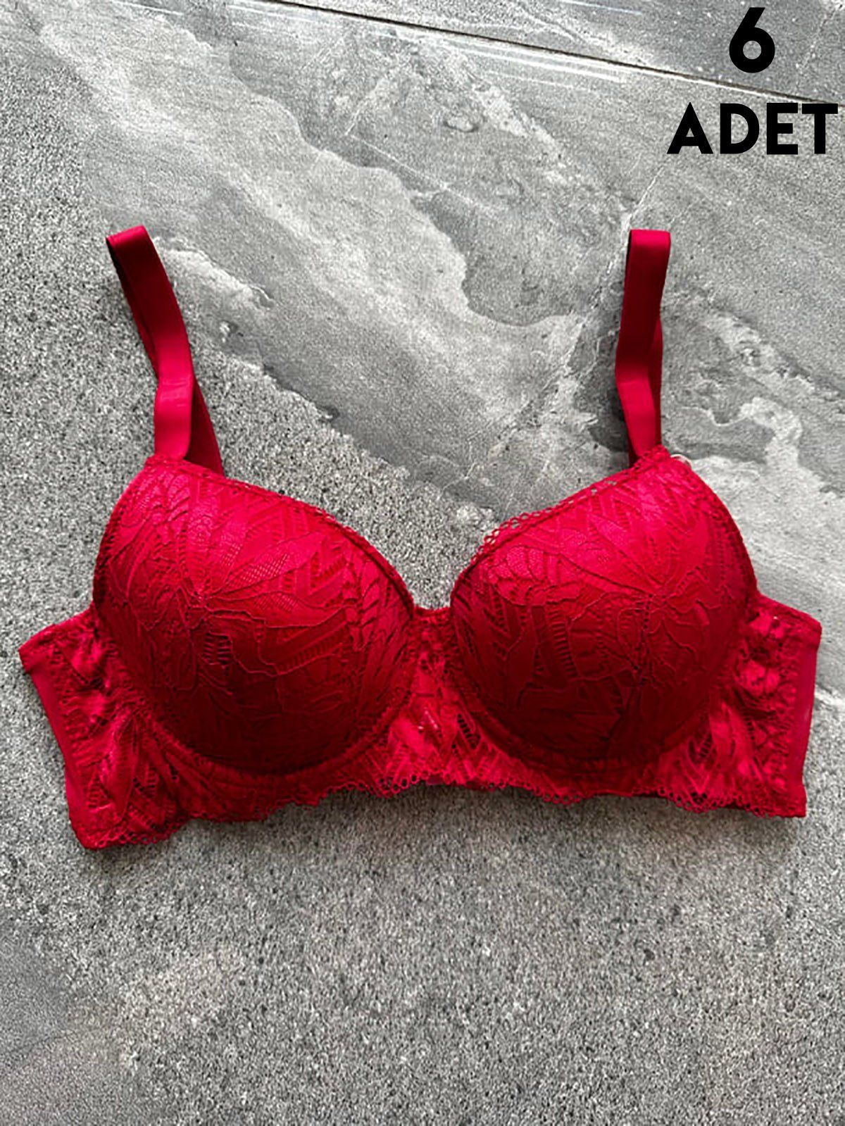 Cansoy 676 Ten Dantelli C Cup Balenli Desteksiz Bayan Sütyen 6'lı