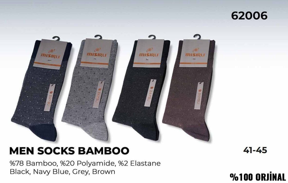 Mısırlı 62006 (41-45) Dikişsiz Organik Bambu Erkek Çorap 12'li