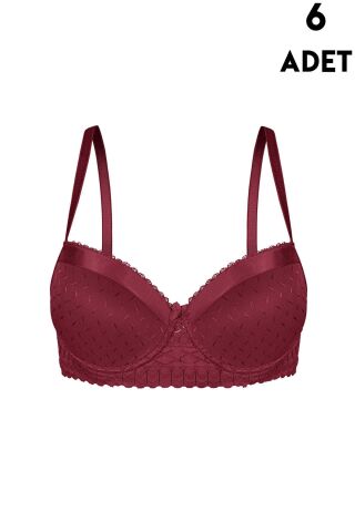 Aysemin 5136 B Cup Balenli Desteksiz Bayan Sütyen 6'lı