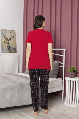Tekten 4700 Raporlu Bayan Kısa Kollu Pijama Takım 4'lü