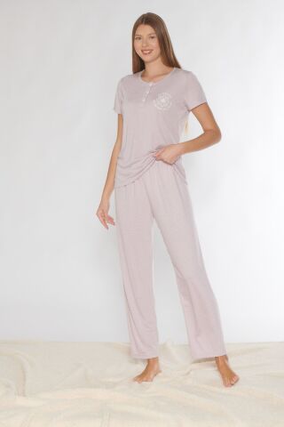 Alperi 780-54 (M-L-XL-XXL) Bayan Kısa Kollu Pijama Takım 4'lü