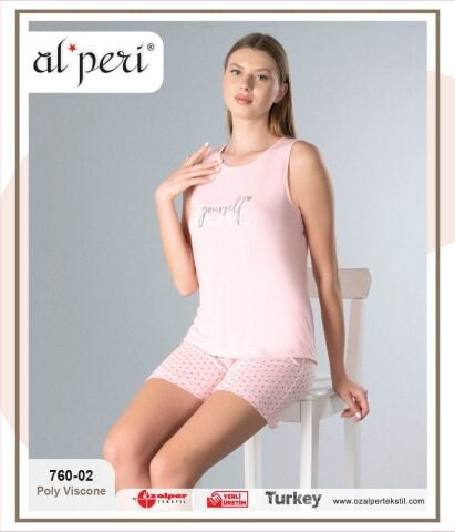 Alperi 760-02 (M-L-XL-XXL) Bayan Şortlu Takım 4'lü