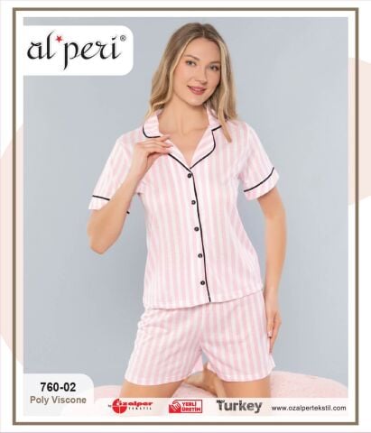 Alperi 760-02 (M-L-XL-XXL) Bayan Şortlu Takım 4'lü