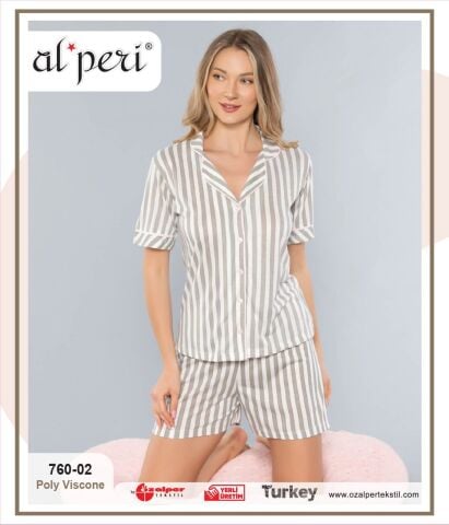 Alperi 760-02 (M-L-XL-XXL) Bayan Şortlu Takım 4'lü