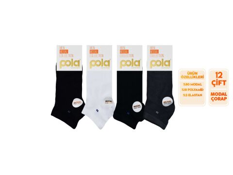 Pola 4150-20 Yazlık Erkek Modal Patik 12'li