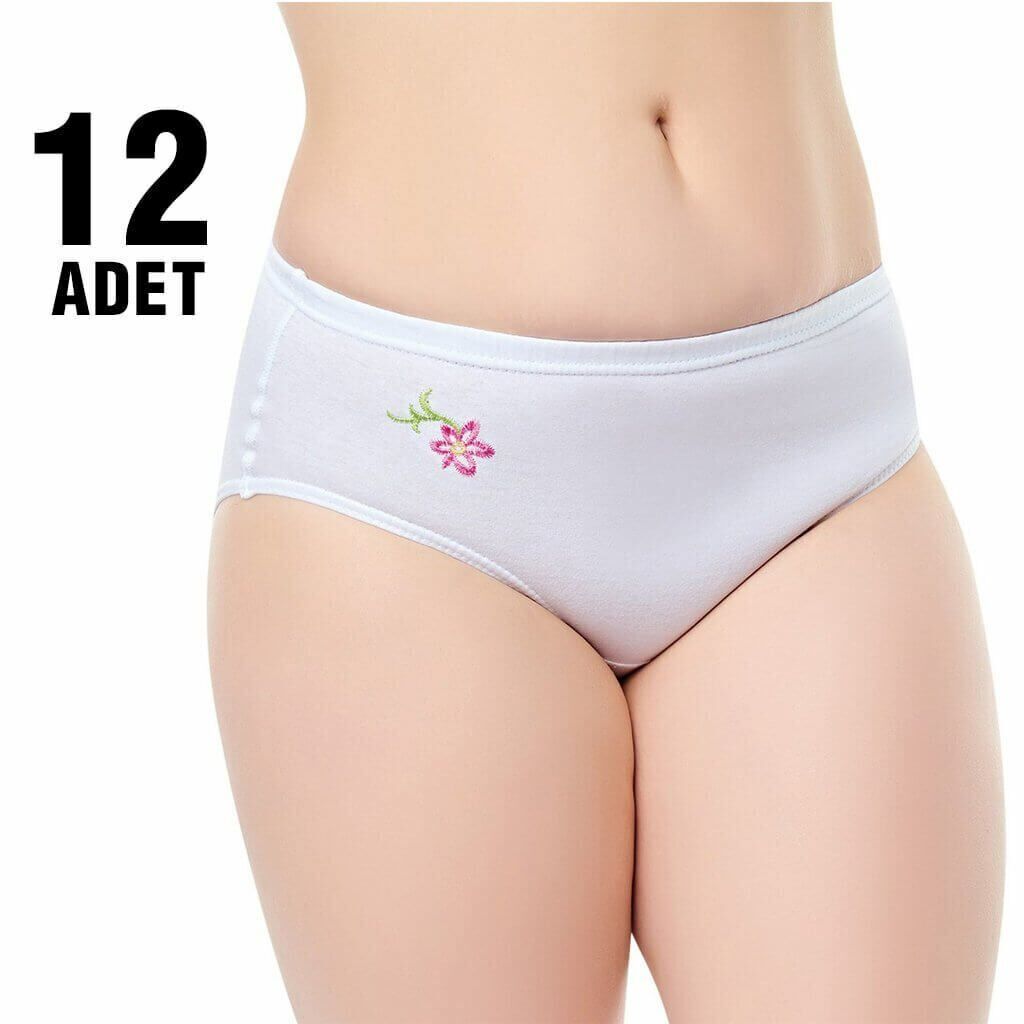 Seher 0024 İşlemeli Bayan Kom 12'li