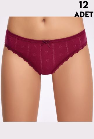 İlke 273 (M-L-XL) Jakarlı Dantelli Bayan Bikini12'li