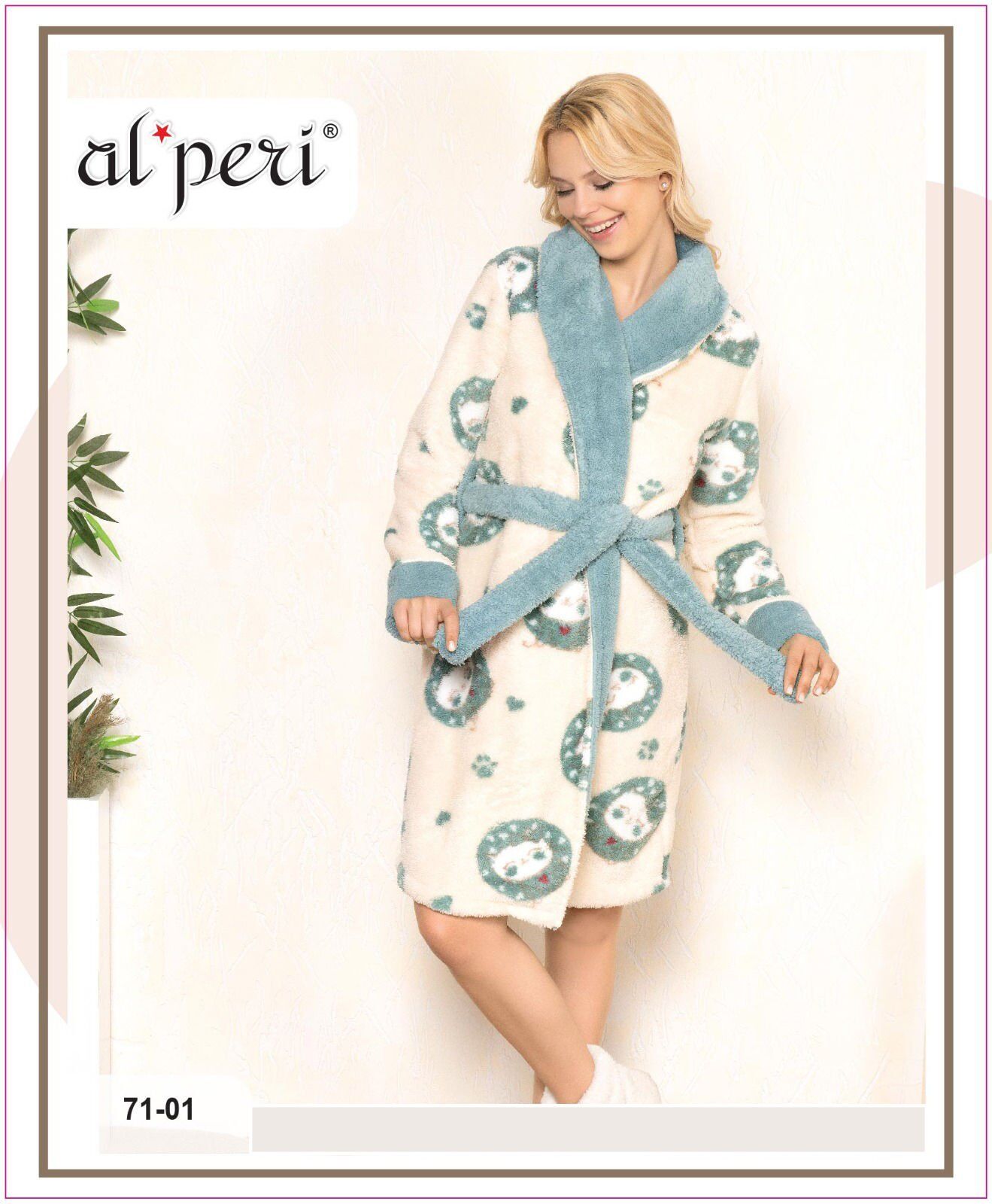 Alperi 71-01 Polar Bayan Uzun Kollu Sabahlık 4'lü