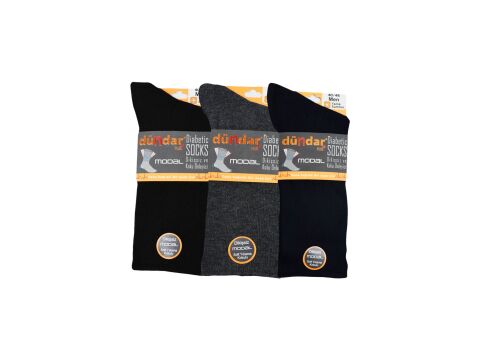 Dündar Dikişsiz Yıkamalı Kokulu Erkek Modal Diyabetik Şeker Çorabı 12'li