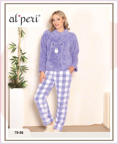 Alperi 79-56 Polar Bayan Uzun Kollu Pijama Takımı 4'lü
