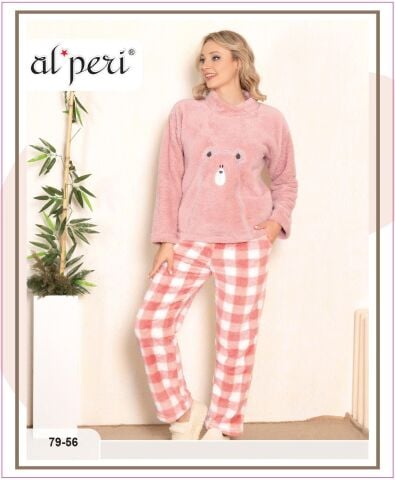 Alperi 79-56 Polar Bayan Uzun Kollu Pijama Takımı 4'lü