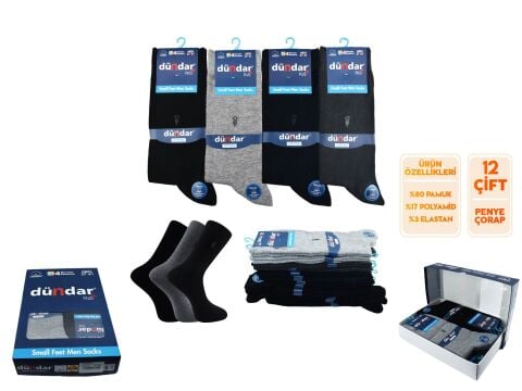 Dündar Dikişsiz Yıkamalı Kokulu 4 Mevsim Pamuklu Erkek GarsonÇorap 12'li