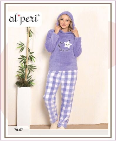 Alperi 79-57 Polar Bayan Uzun Kollu Pijama Takımı 4'lü