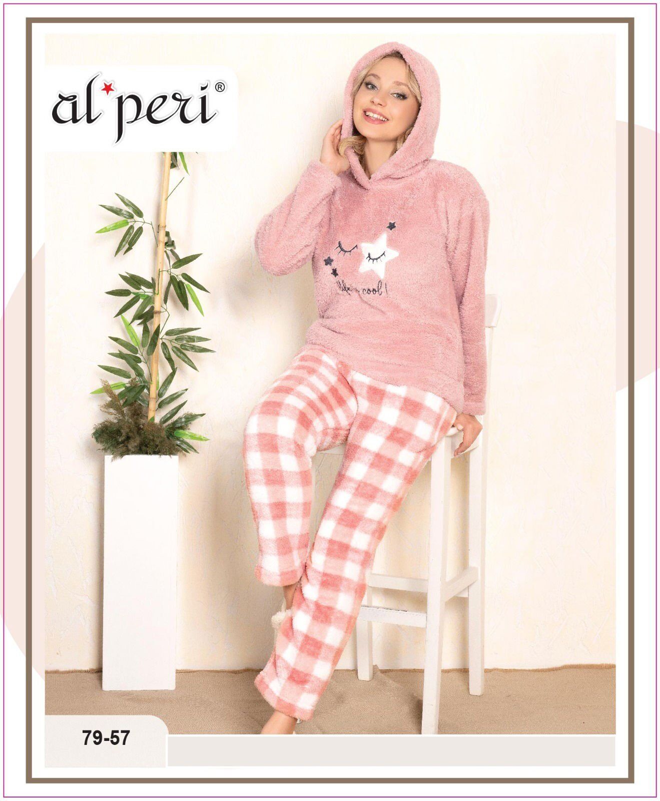 Alperi 79-57 Polar Bayan Uzun Kollu Pijama Takımı 4'lü
