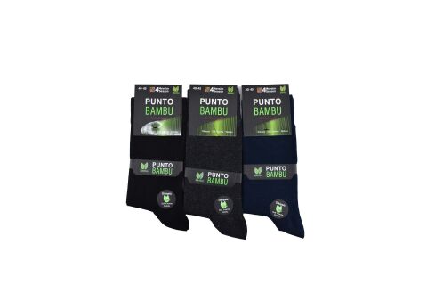 Punto 4750 (40-45) Yıkamalı Dikişsiz Erkek Bambu Çorap 12'li