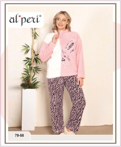 Alperi 79-58 Polar Bayan Uzun Kollu Pijama Takımı 4'lü