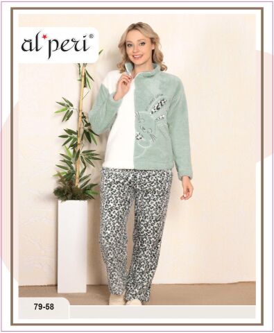 Alperi 79-58 Polar Bayan Uzun Kollu Pijama Takımı 4'lü