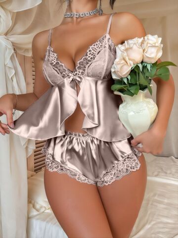 Visatin 1092 Bayan Saten Şortlu Gecelik