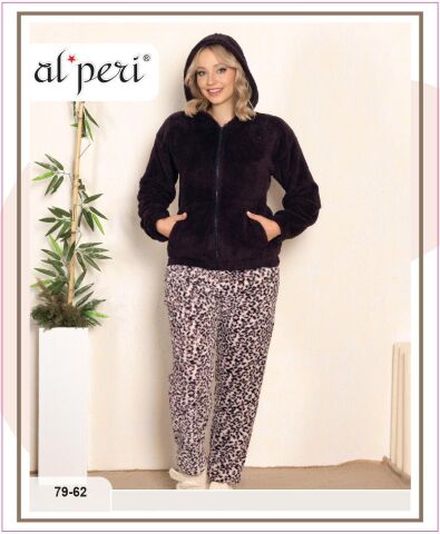 Alperi 79-62 Polar Bayan Uzun Kollu Pijama Takımı 4'lü