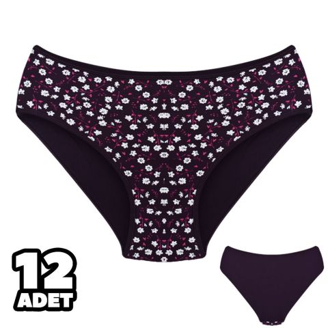 Dondeza 201-169 Desenli Bayan Ara Beden Külot 12'li