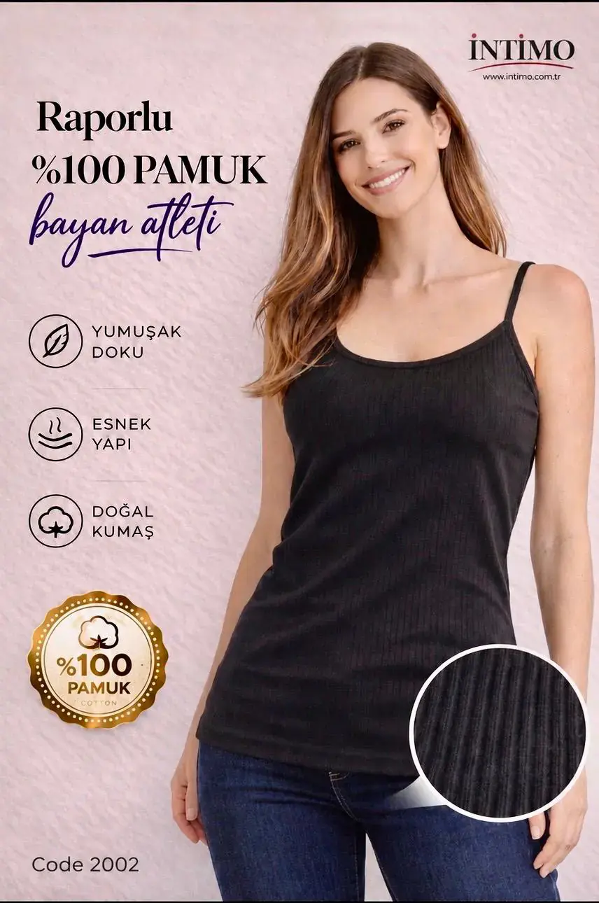 İntimo 2002 İp Askılı Raporlu Bayan Atlet 6'lı
