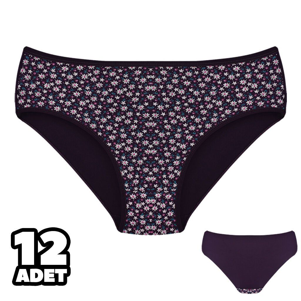 Dondeza 201-168 Desenli Bayan Ara Beden Külot 12'li