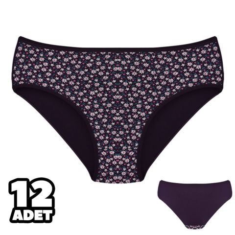 Dondeza 201-168 Desenli Bayan Ara Beden Külot 12'li