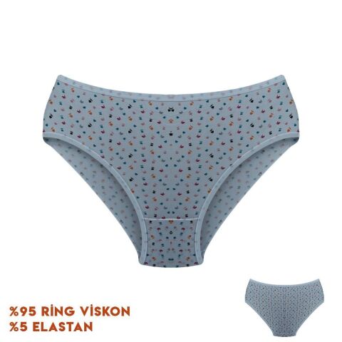 Dondeza 264-8 (L) Desenli Viscon Bayan Bikini 12'li