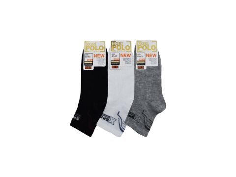 XGRİ POLO (E-E-7-8) Erkek Uzun Konç Patik 12'li