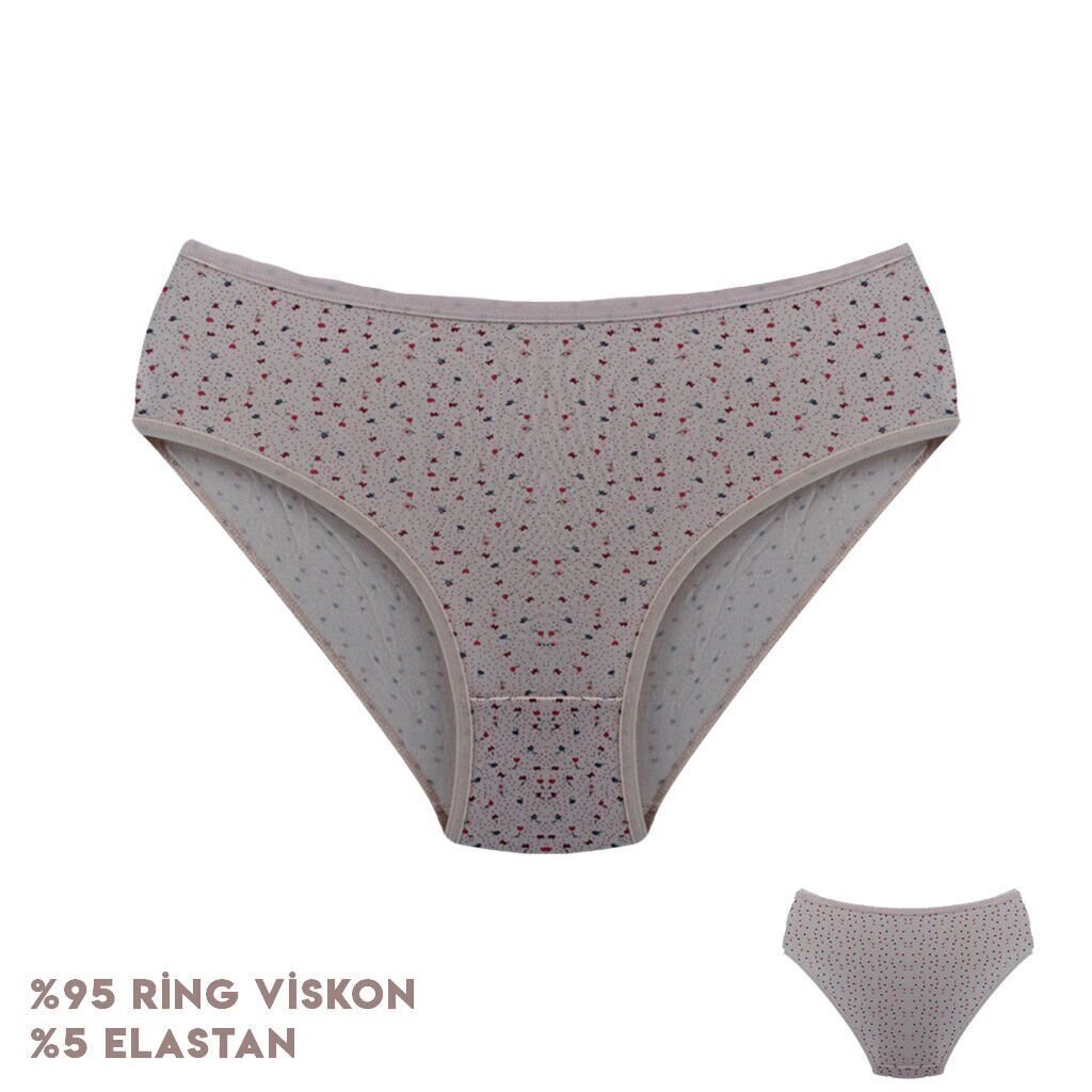 Dondeza 264-5 (L) Desenli Viscon Bayan Bikini 12'li