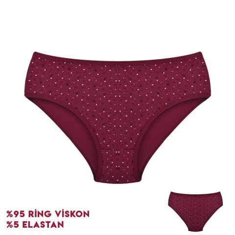 Dondeza 264-10 (L) Desenli Viscon Bayan Bikini 12'li