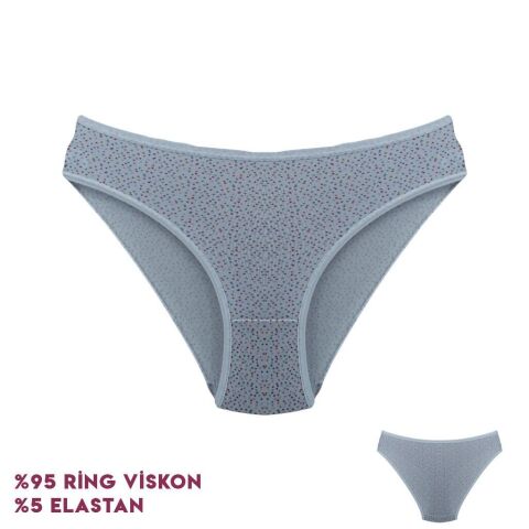 Dondeza 164-2 (M) Desenli Viscon Bayan Bikini 12'li