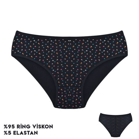 Dondeza 264-13 (L) Desenli Viscon Bayan Bikini 12'li