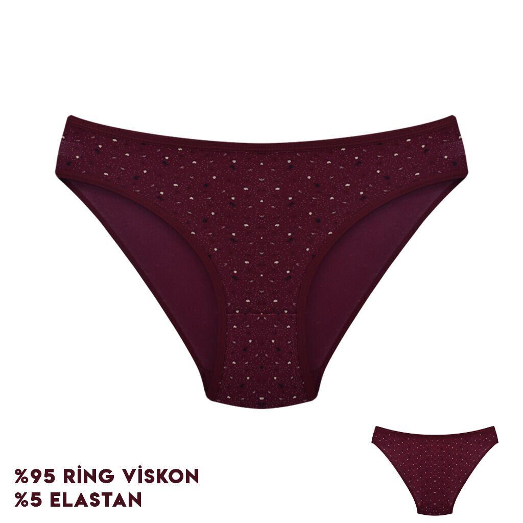 Dondeza 164-5 (M) Desenli Viscon Bayan Bikini 12'li
