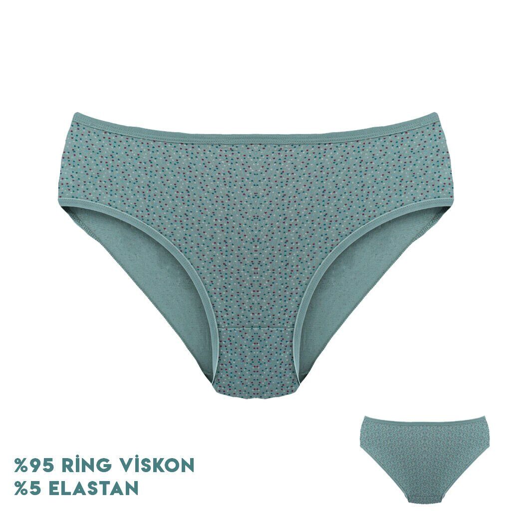 Dondeza 264-1 (L) Desenli Viscon Bayan Bikini 12'li