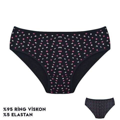 Dondeza 264-14 (L) Desenli Viscon Bayan Bikini 12'li