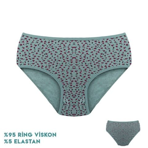 Dondeza 364-8 (XL) Desenli Viscon Bayan Bikini 12'li