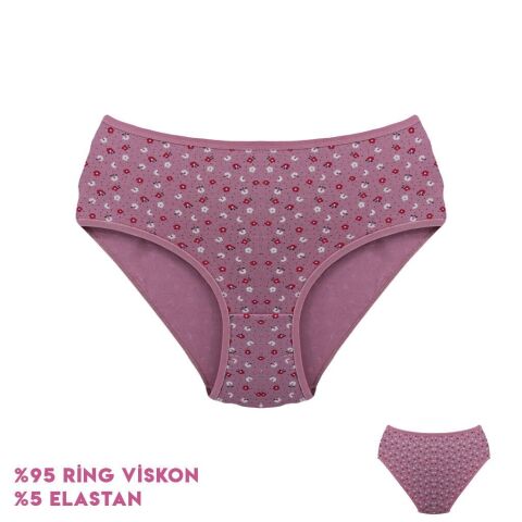 Dondeza 364-1 (XL) Desenli Viscon Bayan Bikini 12'li