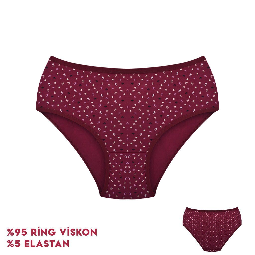 Dondeza 364-5 (XL) Desenli Viscon Bayan Bikini 12'li