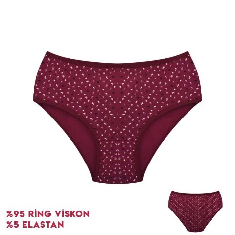 Dondeza 364-5 (XL) Desenli Viscon Bayan Bikini 12'li
