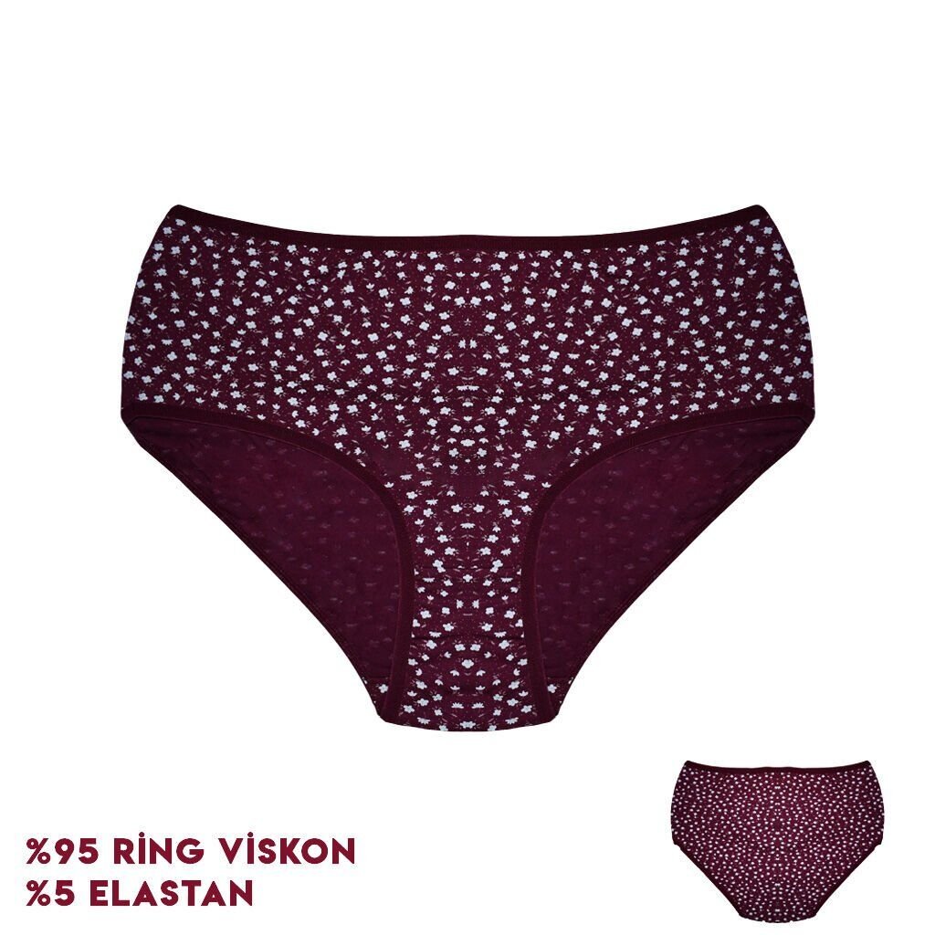 Dondeza 664-6 (XXL) Desenli Viscon Bayan Bikini 12'li