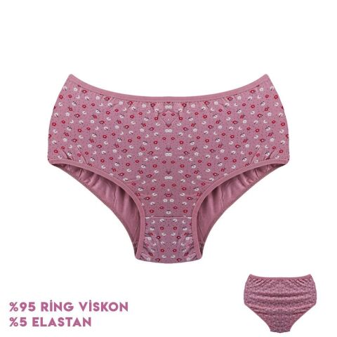 Dondeza 664-10 (XXL) Desenli Viscon Bayan Bikini 12'li