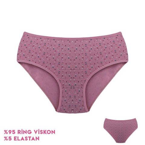 Dondeza 364-2 (XL) Desenli Viscon Bayan Bikini 12'li