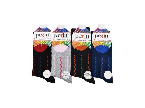 Pelin 9-8 Naturel Pamuk Bayan Soket Çorap 12'li